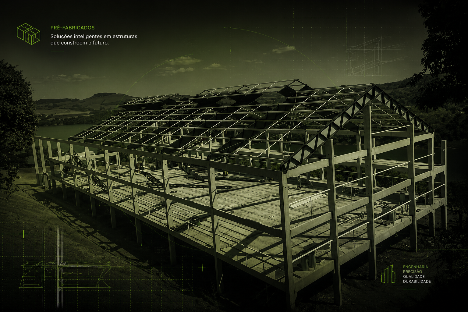 Estruturas pré-fabricadas em obra
